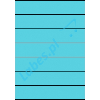 Etykiety A4 kolorowe 210x42,4 – niebieskie
