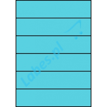 Etykiety A4 kolorowe 210x49,5 – niebieskie
