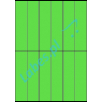 Etykiety A4 kolorowe 35x148 – zielone