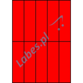 Etykiety A4 kolorowe 42x148 – czerwone