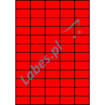 Etykiety A4 kolorowe 42x24,75 – czerwone