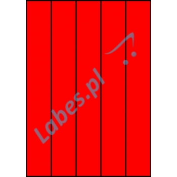 Etykiety A4 kolorowe 42x297 – czerwone