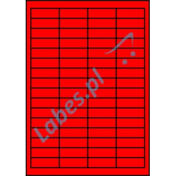 Etykiety A4 kolorowe 48,5x16,9 – czerwone