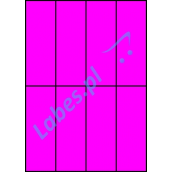 Etykiety A4 kolorowe 52,5x148 – różowe