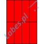 Etykiety A4 kolorowe 52,5x148 – czerwone
