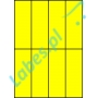 Etykiety A4 kolorowe 52,5x148 – żółte