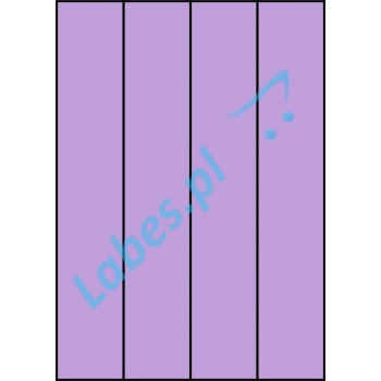 Etykiety A4 kolorowe 52,5x297 – fioletowe