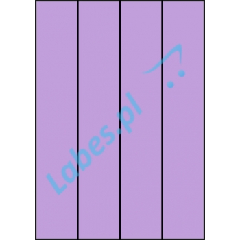 Etykiety A4 kolorowe 52,5x297 – fioletowe