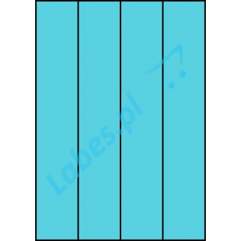 Etykiety A4 kolorowe 52,5x297 – niebieskie