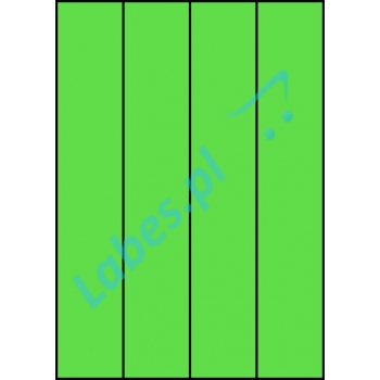 Etykiety A4 kolorowe 52,5x297 – zielone