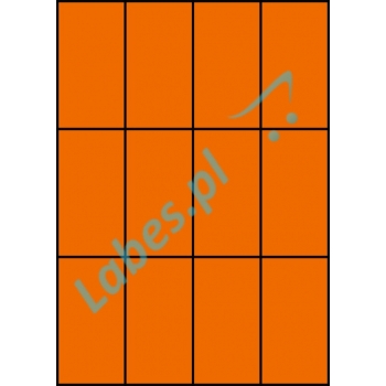Etykiety A4 kolorowe 52,5x99 – pomarańczowe