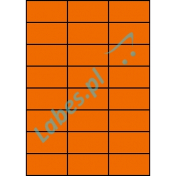 Etykiety A4 kolorowe 70x37 – pomarańczowe