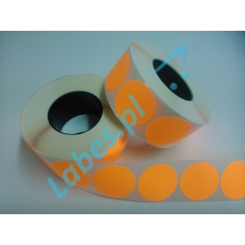 Etykiety pomarańczowe FLUOR Fi 30 mm - 1000 sztuk - termo-transferowe