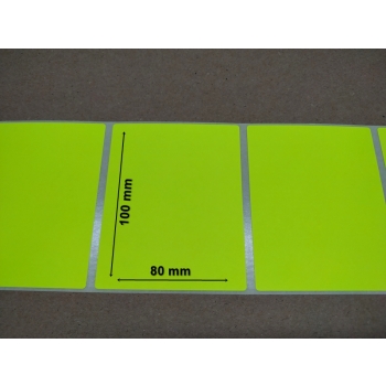 Etykiety żółte FLUOR 100x80 - 750 sztuk - termo-transferowe