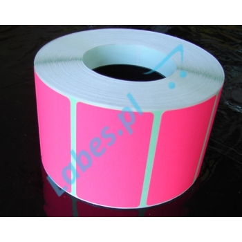 Etykiety różowe FLUOR 50x30 - 1000 sztuk - termo-transferowe