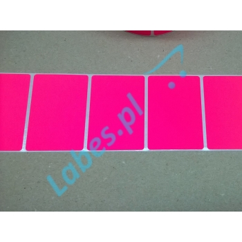 Etykiety różowe FLUOR 58x40 - 1000 sztuk - termo-transferowe