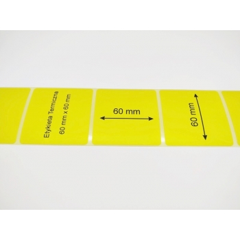 Etykieta termiczna 60x60 kolor żółty